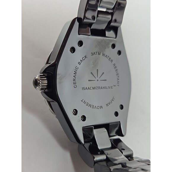 Isaac Mizrahi Live Ceramic Black Watch 35mm Quartz New Battery 3ATM Japan Womens - Picture 11 of 11